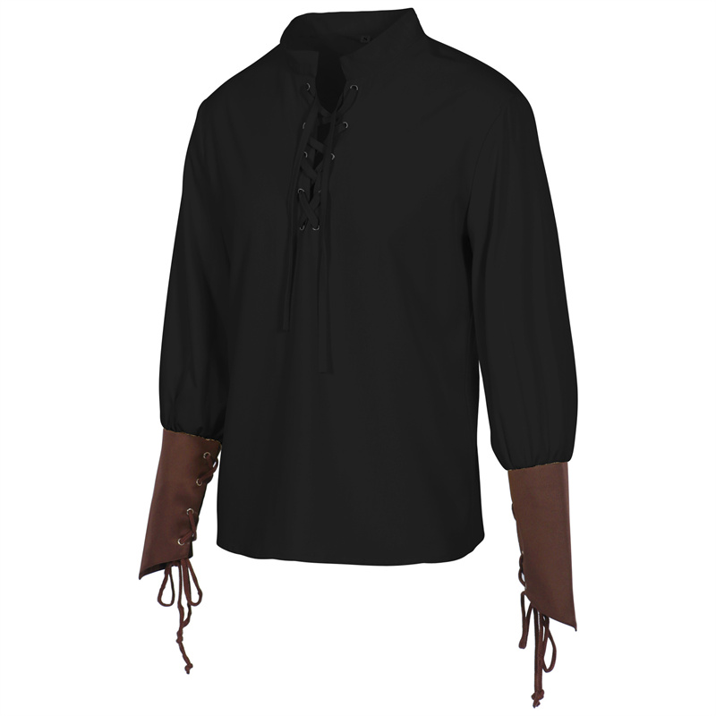 Men's Medieval Pirate Shirt Re - Medieval Gothic Lace Up Pirate Shirt ulasan dan harga