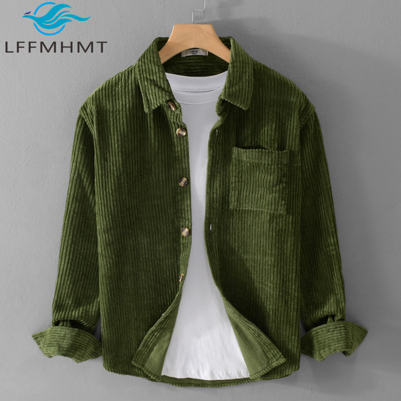 2026 New Men's Corduroy Shirt  - Corduroy Button Up Shirt Men ulasan dan harga