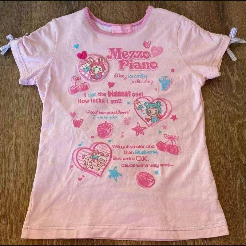 Vintage Kawaii Cute Short Slee - T-Shirts ulasan dan harga