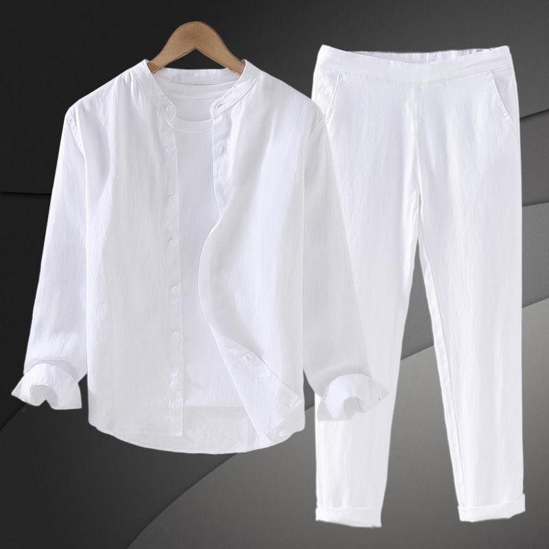 Lightweight Breathable Cotton  - Mens Linen Shirt Long Sleeve ulasan dan harga