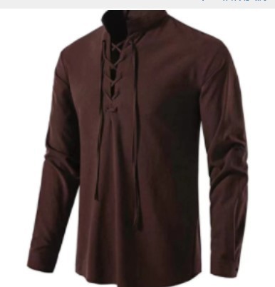Mens Pirate Shirt Viking Retro - Medieval Gothic Lace Up Pirate Shirt ulasan dan harga