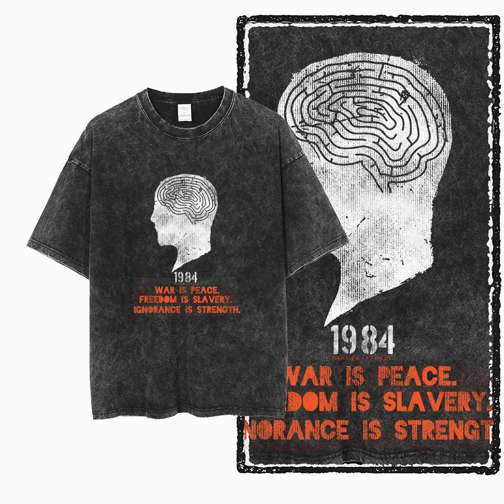 G02 Exclusive 100% Cotton Big  - Acid Wash Vintage Graphic T Shirt ulasan dan harga