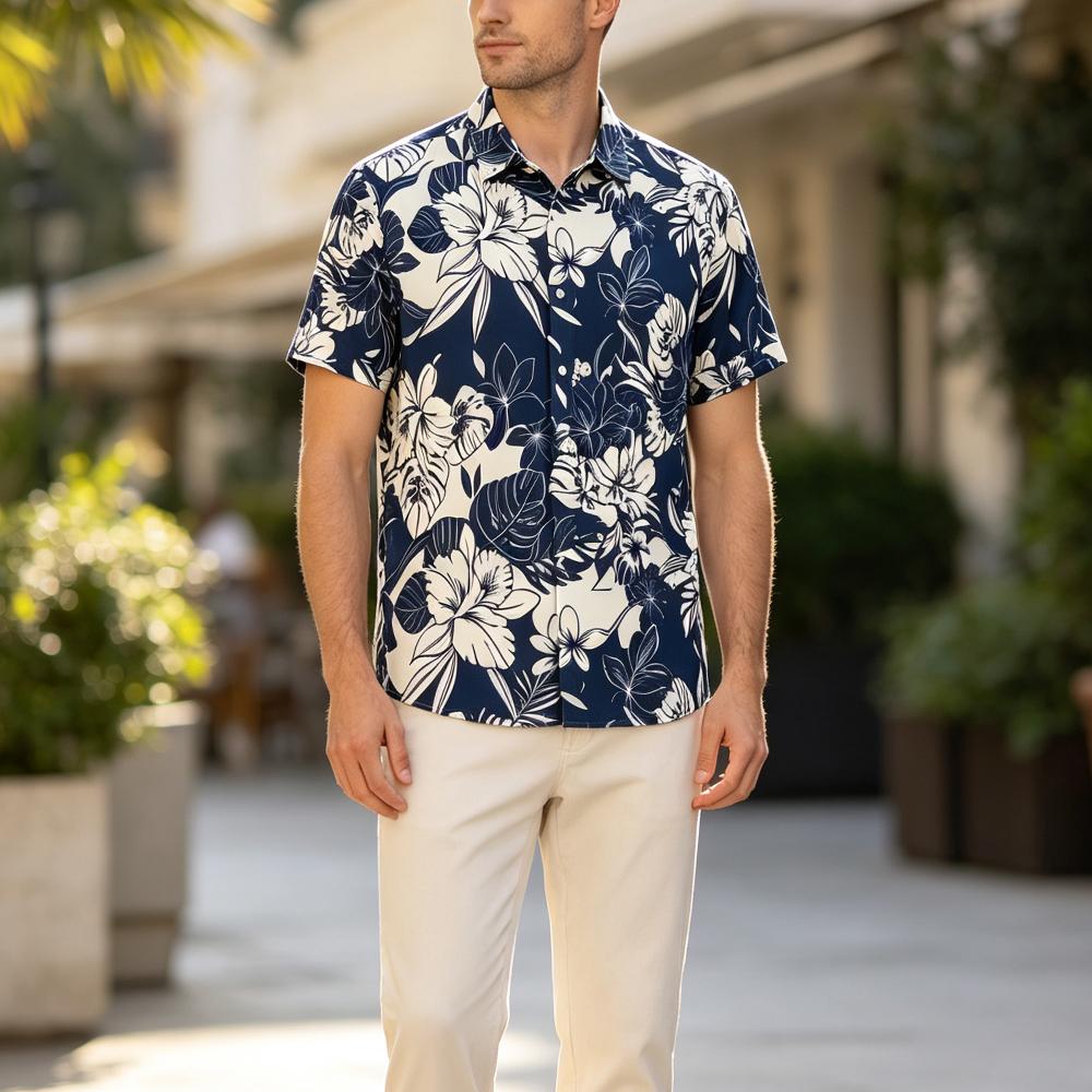 Vintage Plant Floral Print Haw - Vintage Hawaiian Floral Shirt ulasan dan harga