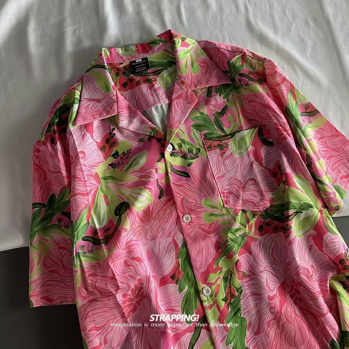 Vintage Beach Blusas Vocation  - Vintage Hawaiian Floral Shirt ulasan dan harga