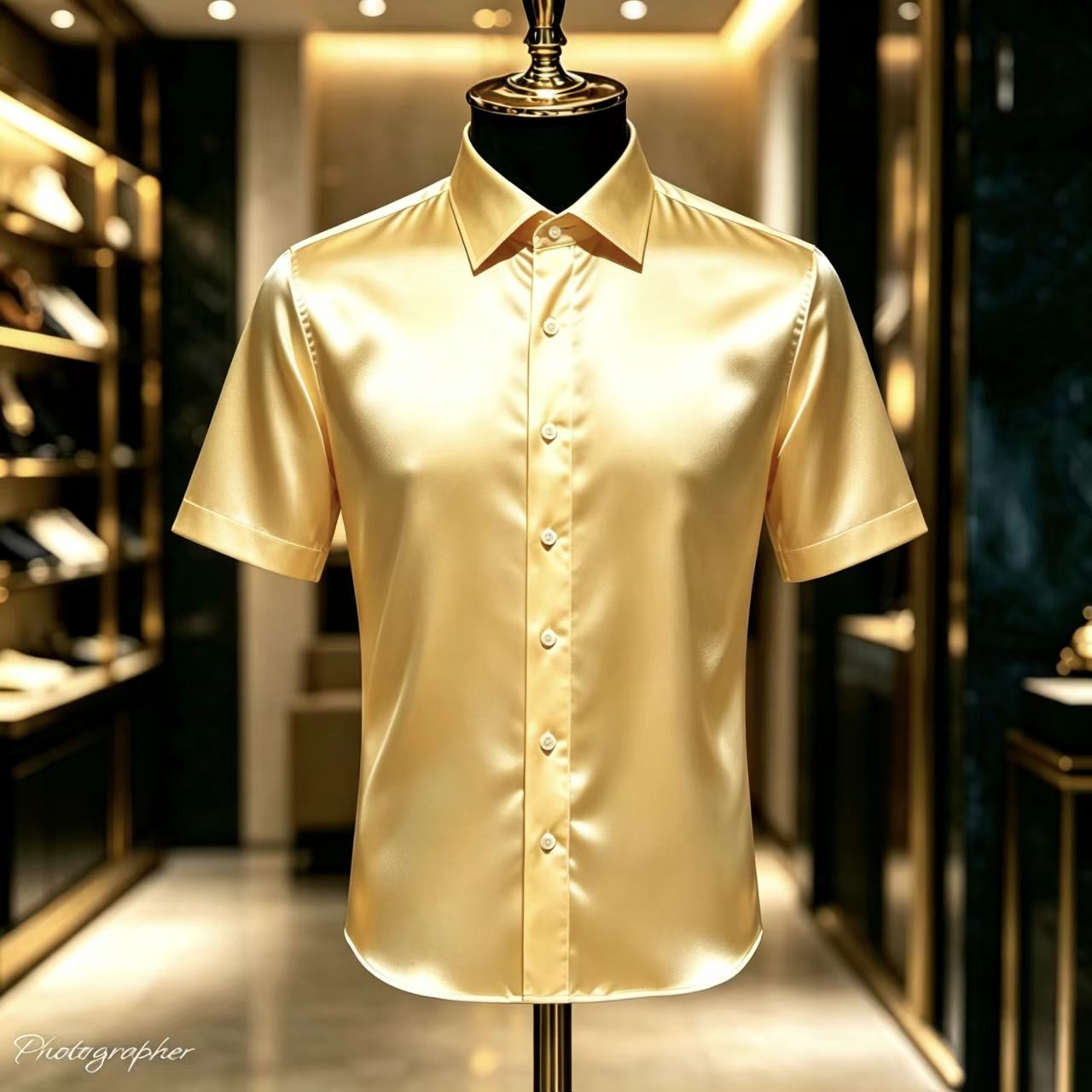 Men's Solid Color Satin Short- - Mens Satin Silk Dress Shirt ulasan dan harga