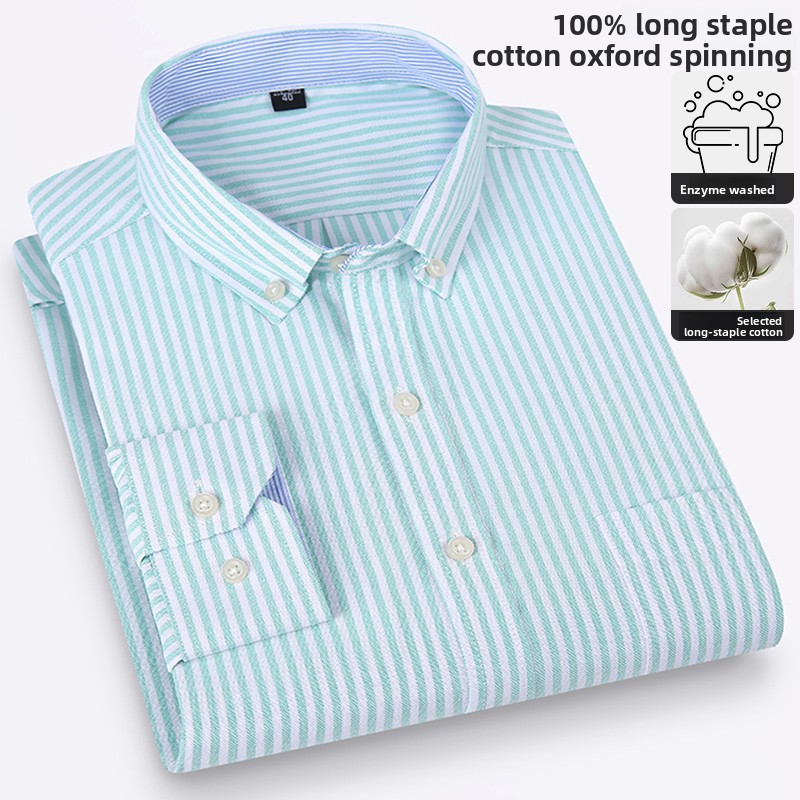 Pure Cotton High Quality Busin - Oxford Cotton Casual Shirt Business ulasan dan harga