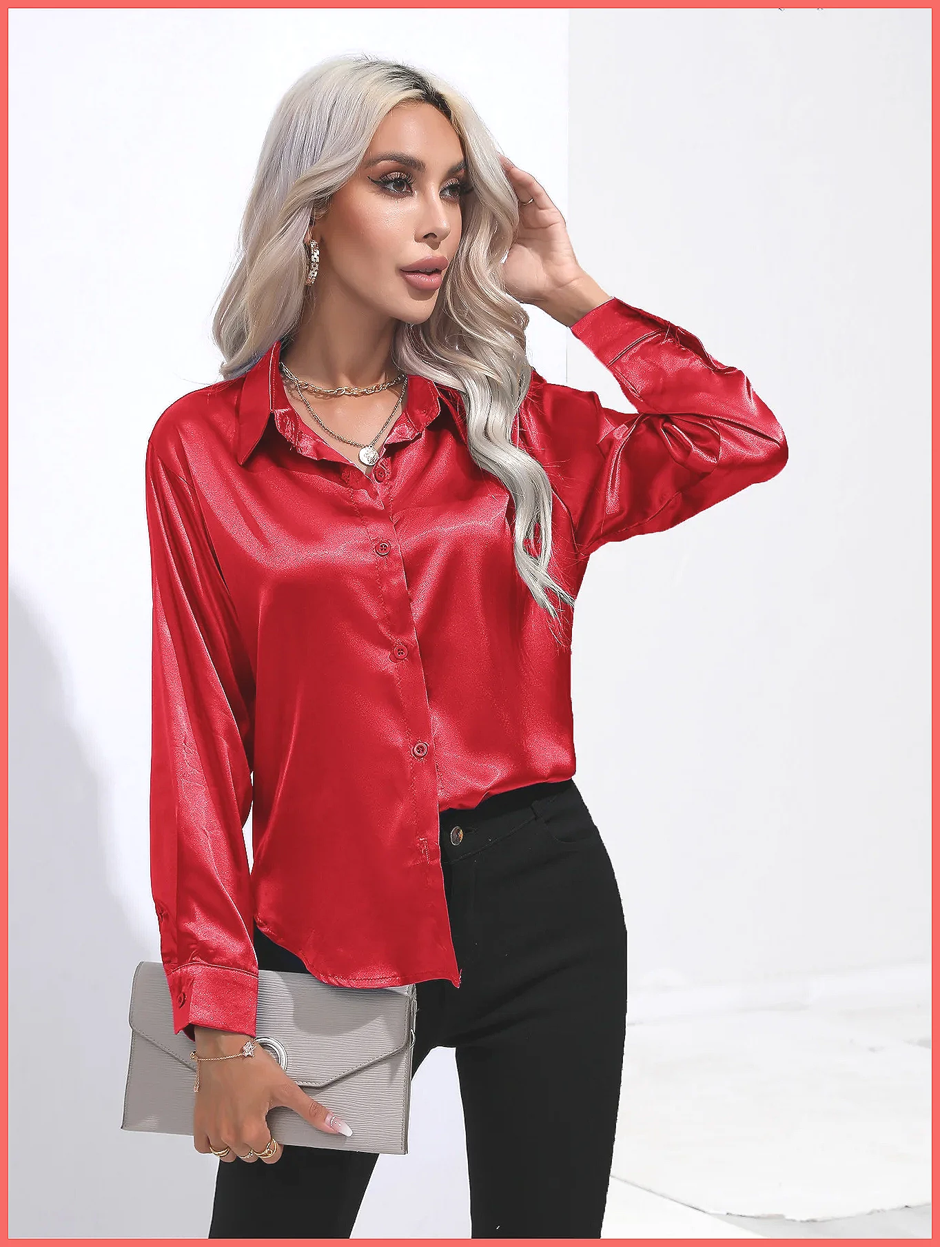 2025 Spring Summer Satin Shirt - Shirts ulasan dan harga