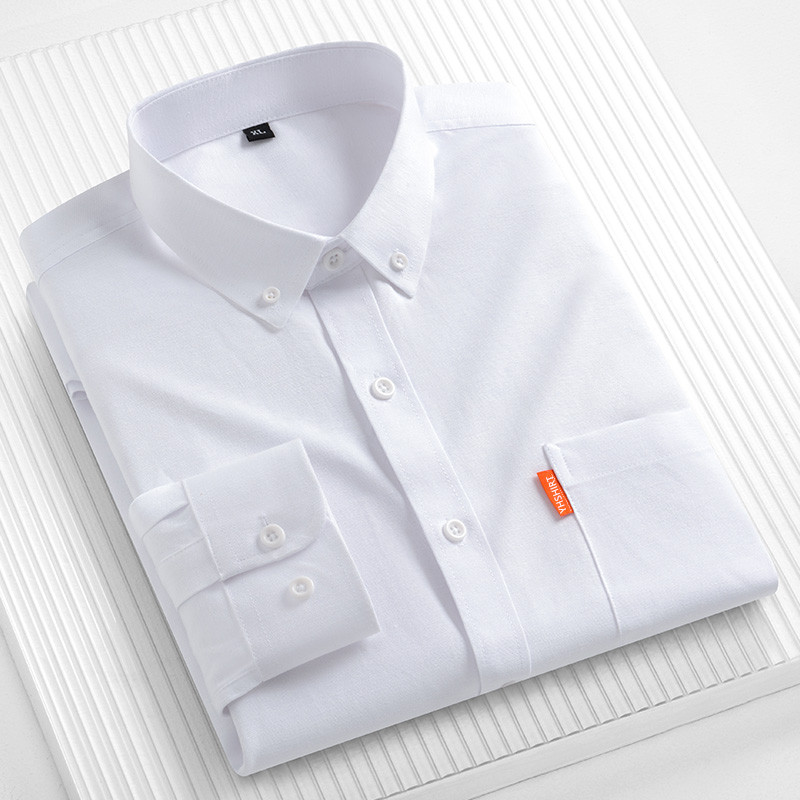 100% Pure Cotton Men's Busines - Oxford Cotton Casual Shirt Business ulasan dan harga