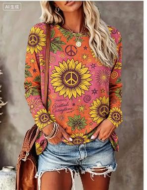 Women Long Sleeve T‑Shirt Hipp - T-Shirts ulasan dan harga