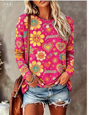 Women Long Sleeve T‑Shirt Hipp - T-Shirts ulasan dan harga