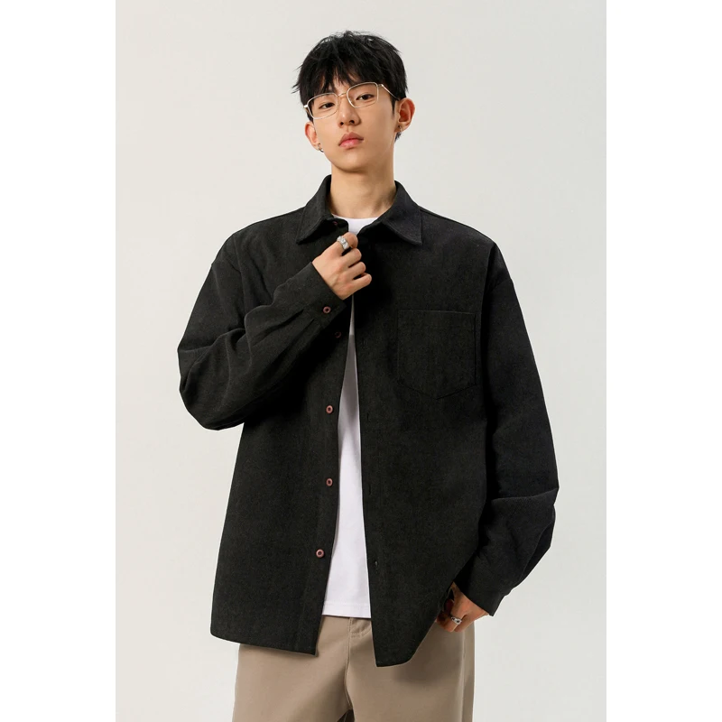 Male Button‑Up Corduroy Top La - Corduroy Button Up Shirt Men ulasan dan harga