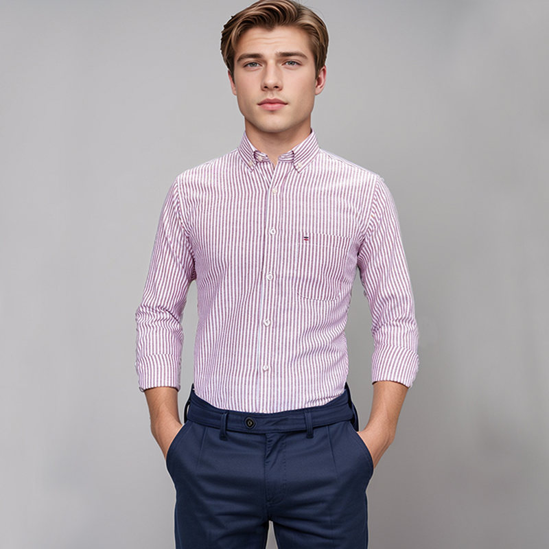 Men's 100% Cotton Shirt Long S - Oxford Cotton Casual Shirt Business ulasan dan harga