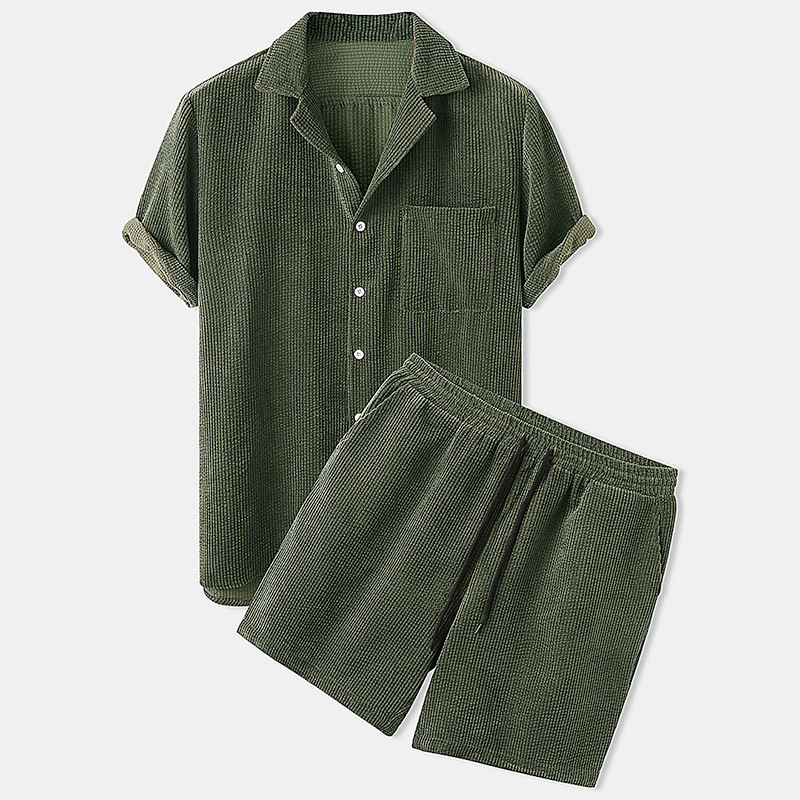2025 New Men's Summer Corduroy - Corduroy Button Up Shirt Men ulasan dan harga