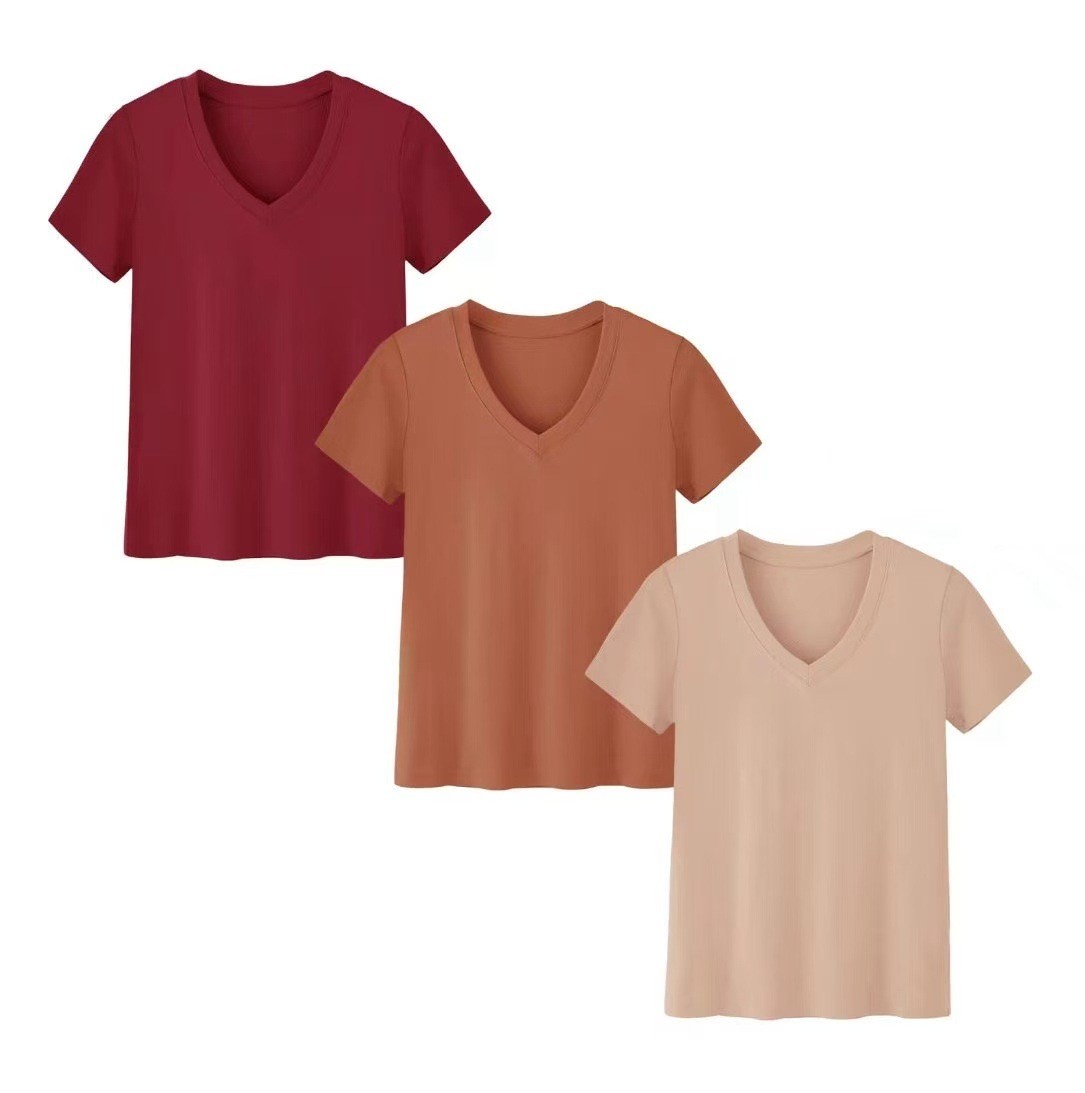 Women's Casual High Neck Short - T-Shirts ulasan dan harga