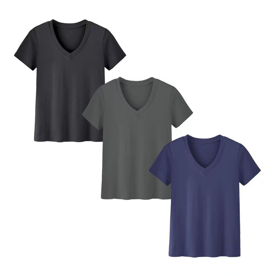 Women's Casual High Neck Short - T-Shirts ulasan dan harga