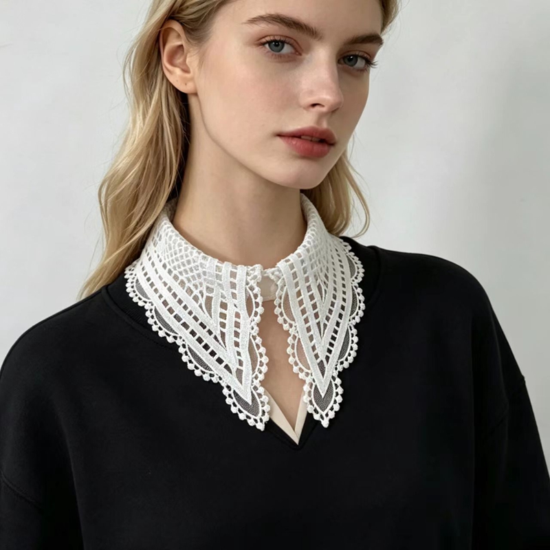 Lady White Ruffled False Colla - Shirts ulasan dan harga
