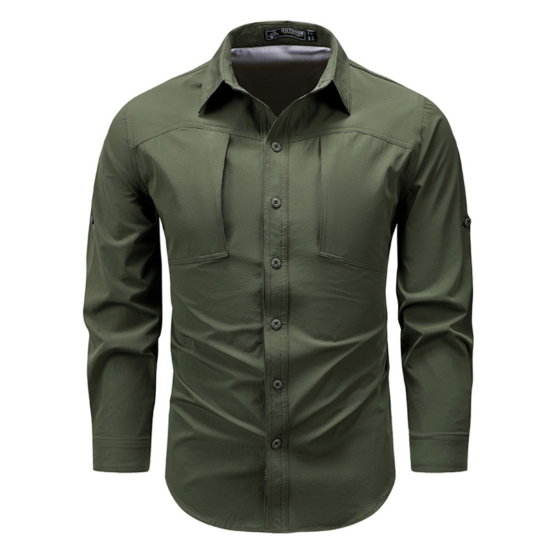 Spring Autumn Men's Long Sleev - Tactical Military Shirt Cargo ulasan dan harga